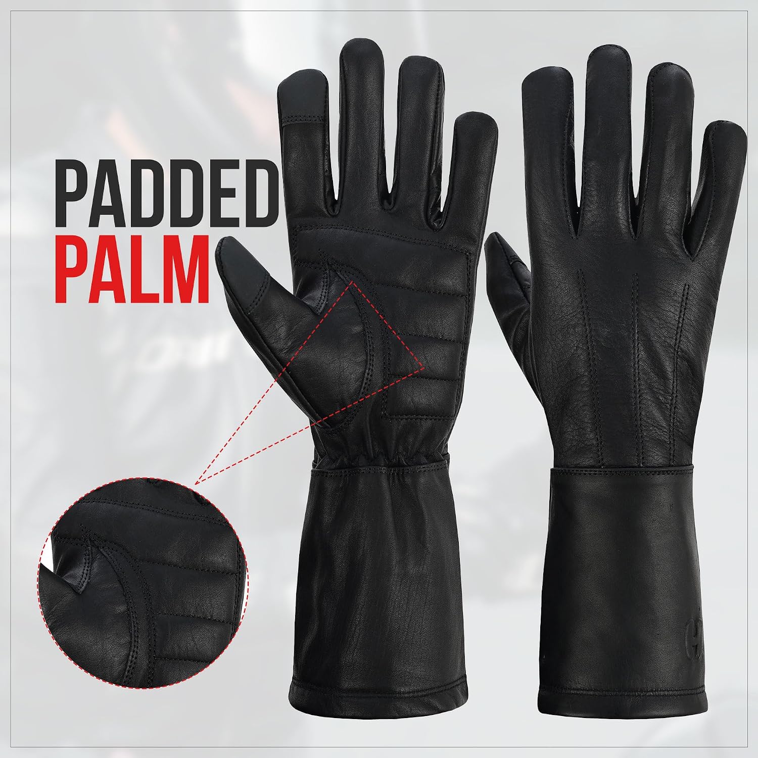 Hugger Men's Unlined Extra Long Water Resistant Leather Gauntlet Glove