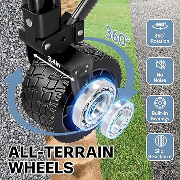 Beach Wagon Carts Foldable 450LBS Weight Capacity Collapsible Wagon with Big All-Terrain Wheels, Heavy Duty Beach Wagons Cart with Cup Holders for Camping, Garden, Grocery