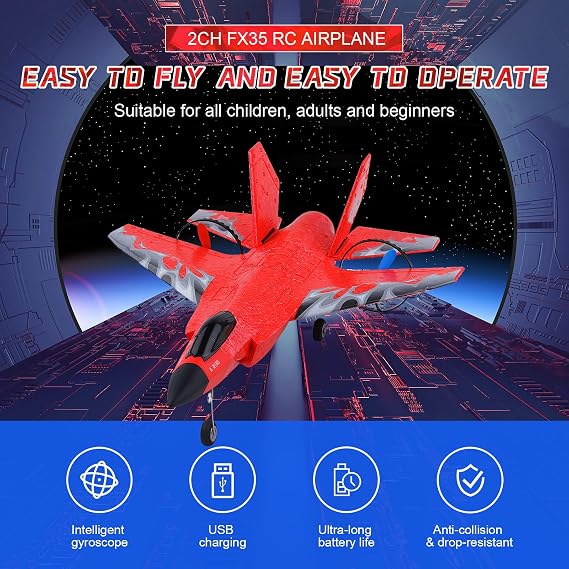 2-Channel Remote Control Airplane 2.4GHz RC Gifts for Kids Adults Beginners