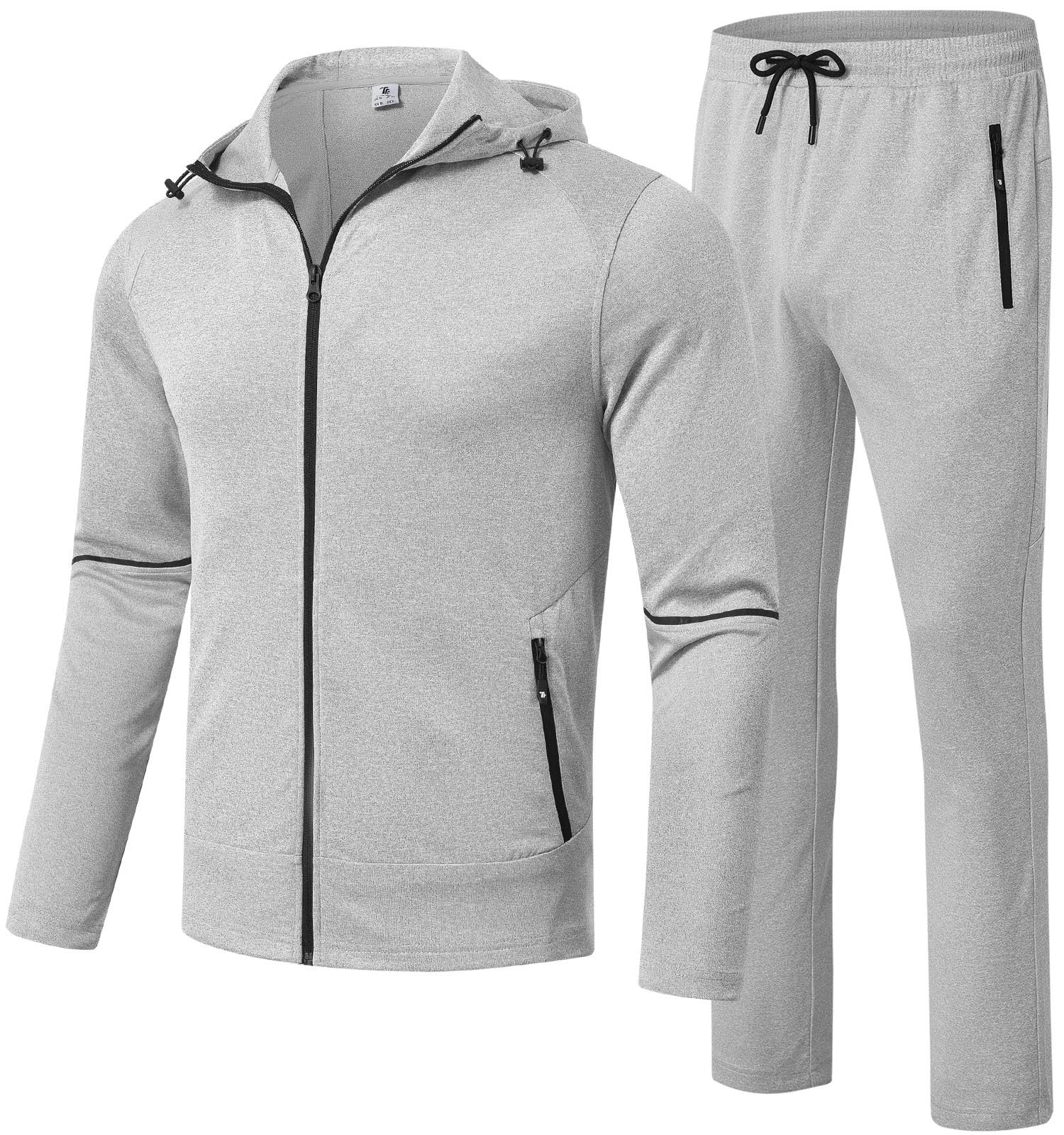 Rdruko Men's Track Sweat Suits 2 Piece Set Sweatsuits Tracksuits with Hood