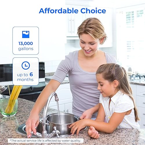 Miniatura 7 de Waterdrop Cartucho de repuesto para filtro de agua para toda la casa, de 5 micrones, de 10 x 2.5 pulgadas, repuesto para cualquier unidad de RO de