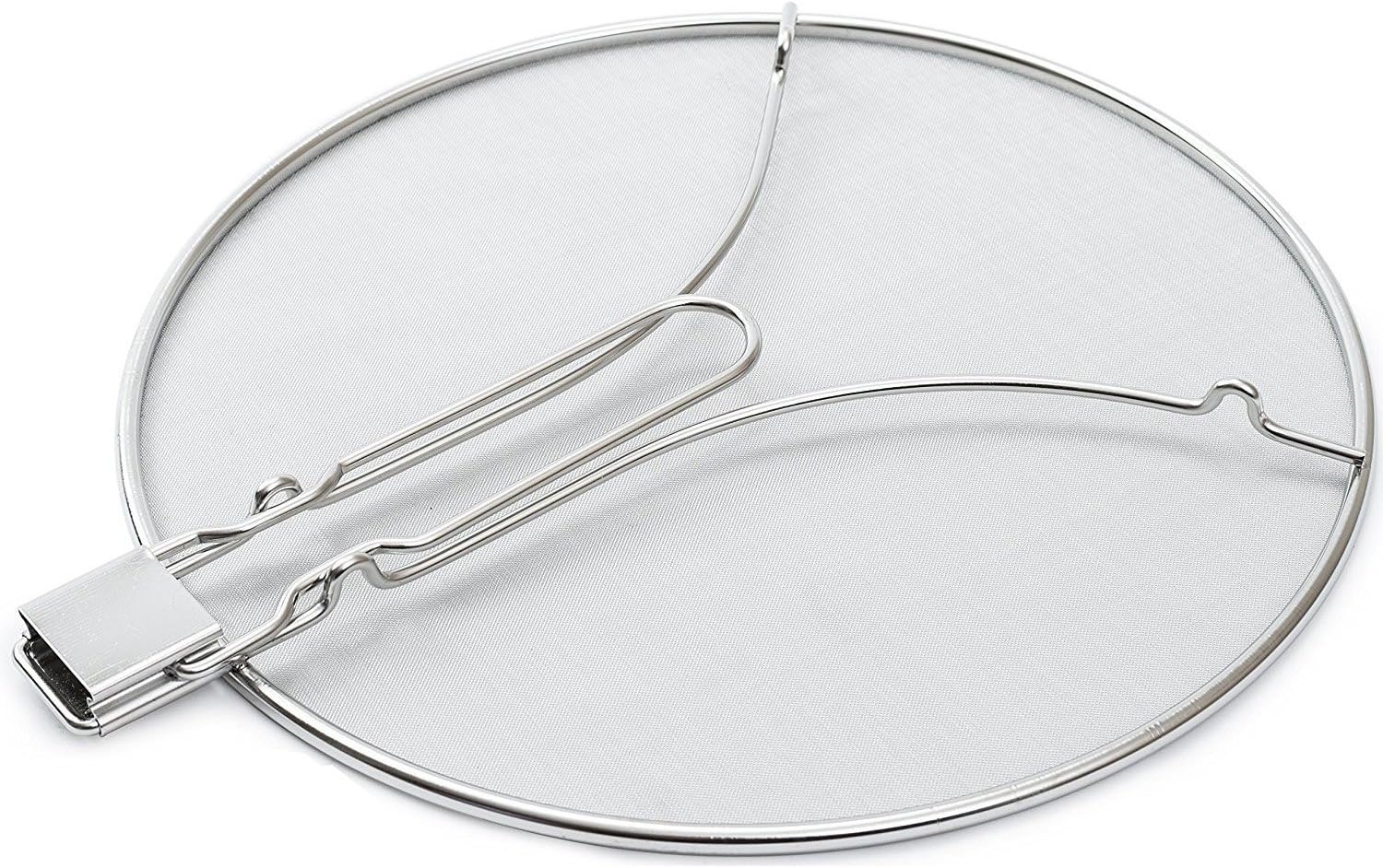 Cooking Pan Covers: Large Stainless Steel Splatter Screens for Frying Pan with Mesh Cover and Folding Handle - Heavy Duty Round Splash Guard Cooking, Grease Splatter Guard for Stove Top โ 13 Inch