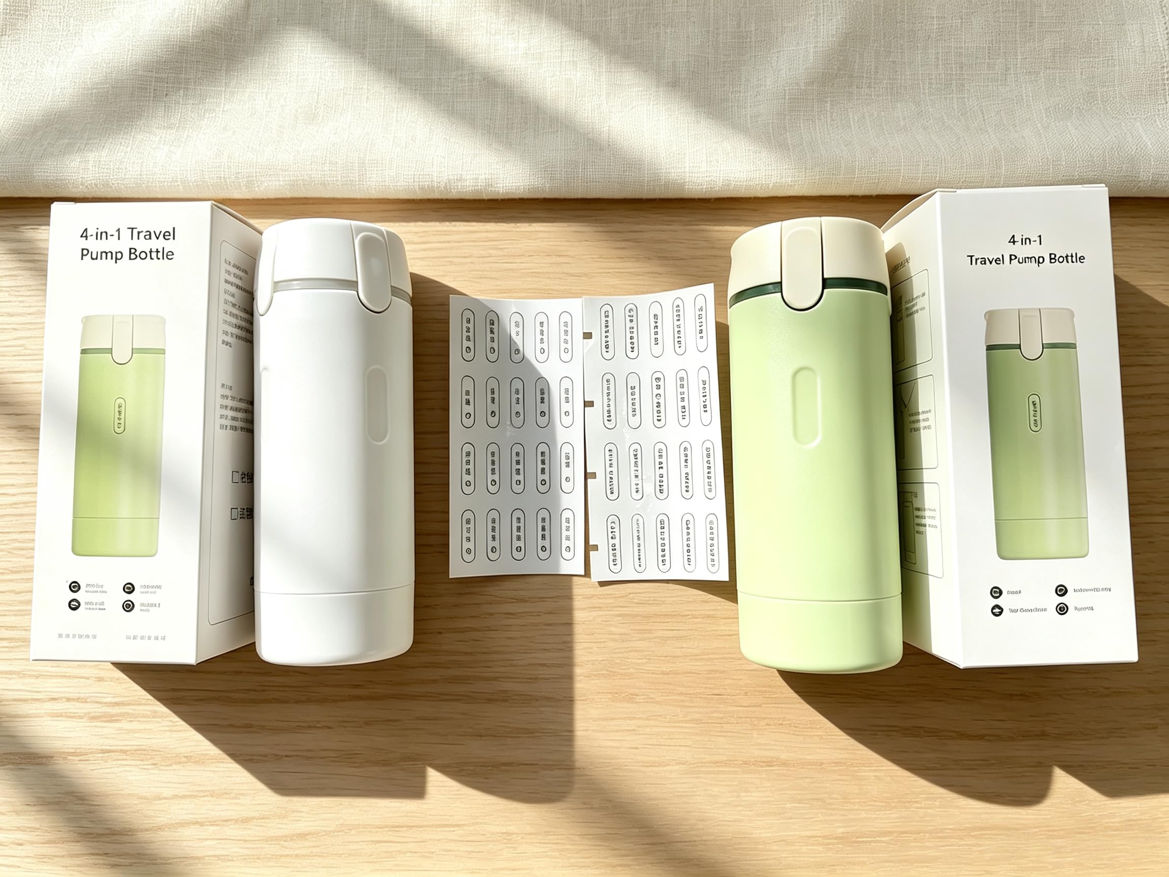 Set di bottiglie da viaggio ricaricabili 4 in 1, dispenser per WC a prova di perdite, 4 flaconi spray da 30 ml, dimensioni da viaggio, per shampoo, lozione per la cura della pelle, approvati in aereo