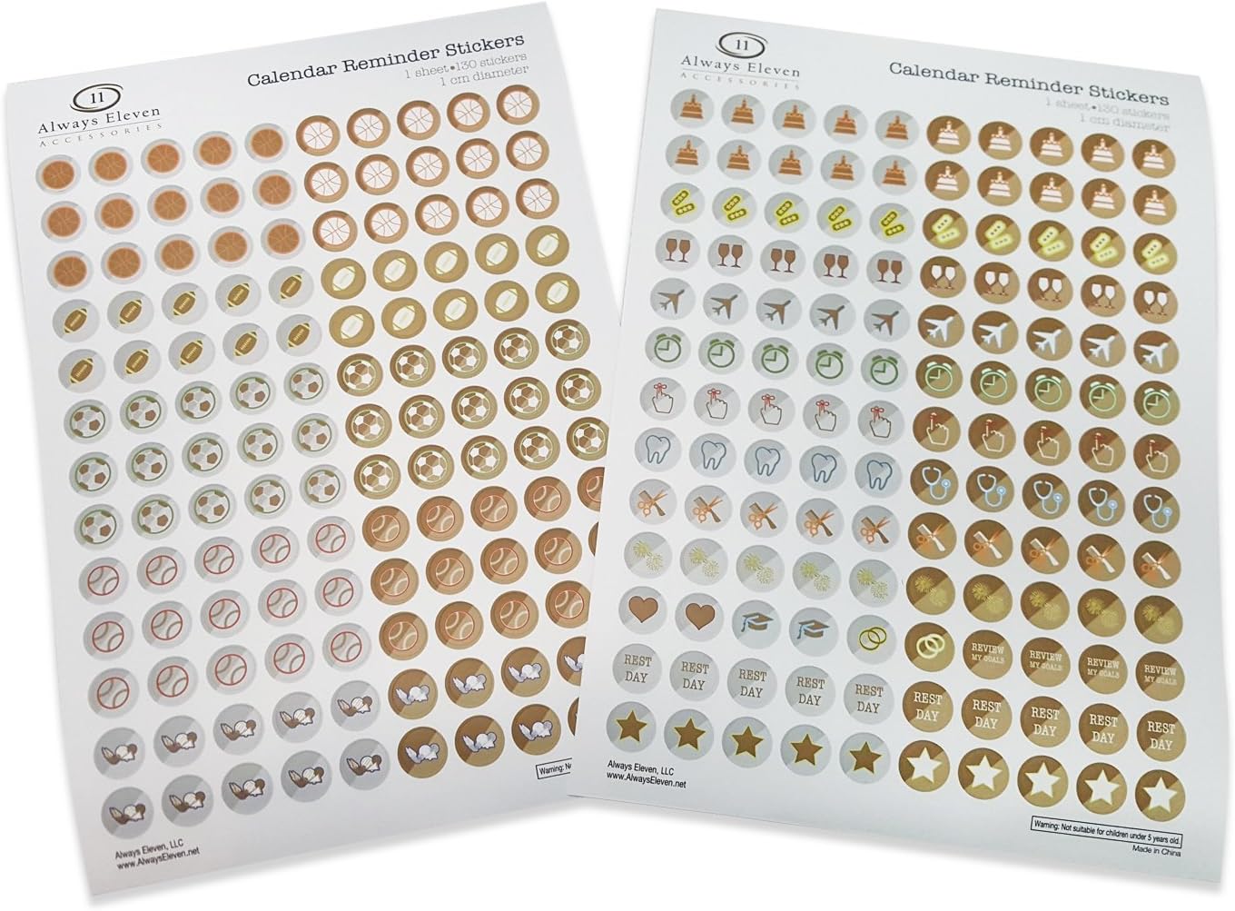 Calendar Reminder Appointment, Event and Sports Stickers for Planners, Agendas and Organizers