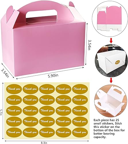 Miniatura 2 de Paquete de 24 cajas de golosinas rosas para regalos de fiesta, cajas de dulces, bolsas de bricolaje, caja de papel de cartón de colores brillantes