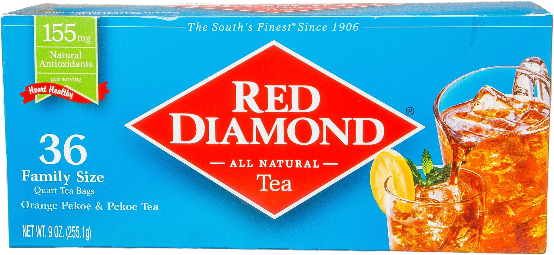 RED DIAMONDIced Tea Bags, Family Size Tea Bags, Delicious And Freshly Brewed Taste, Special Premium Blend, 36 Count Quart-Size Bags (12 Pack - 432 Count)