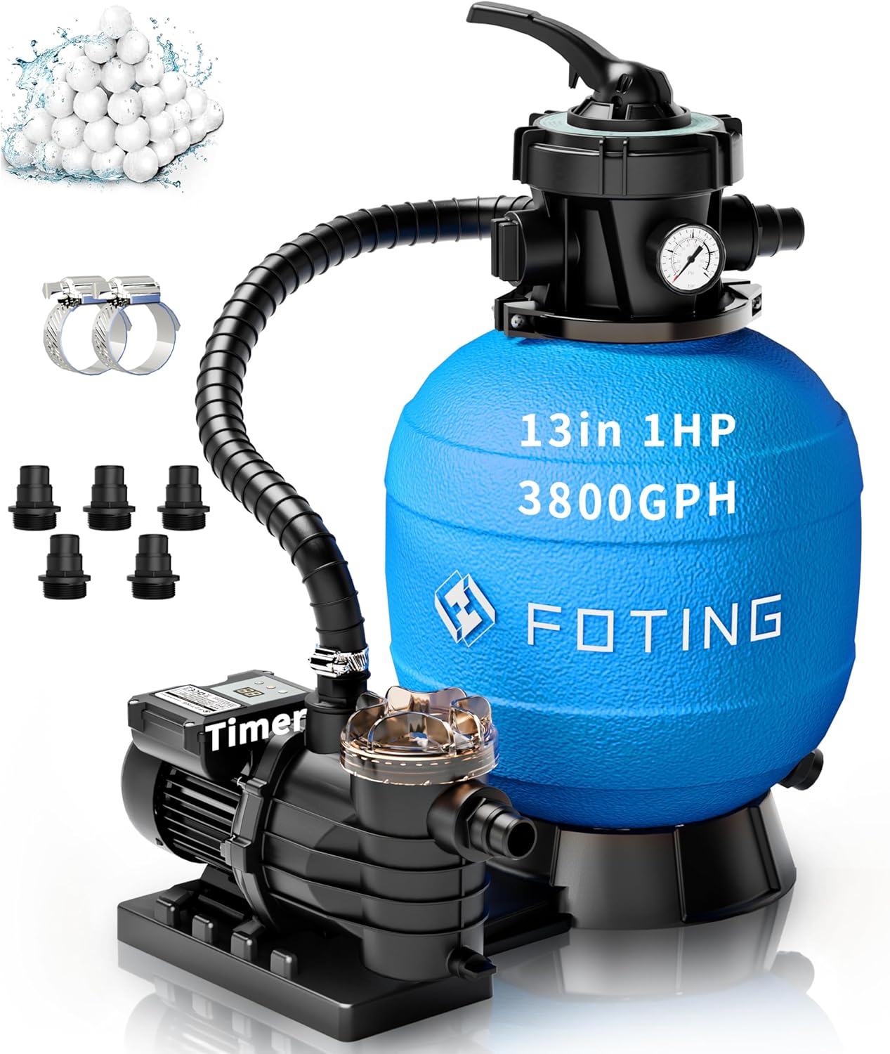 FOTING 1HP Sand Filter Pump for Clear Pools