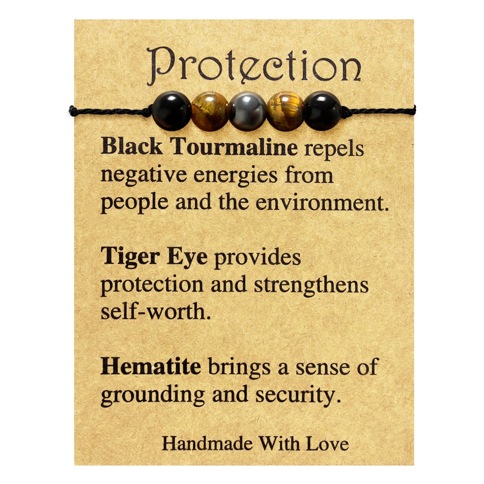 yfstyle Crystal Healing Stones Bracelets for Women & Men - Amethyst Anxiety Protection Bracelets - Natural Gemstones Jewelry Gifts