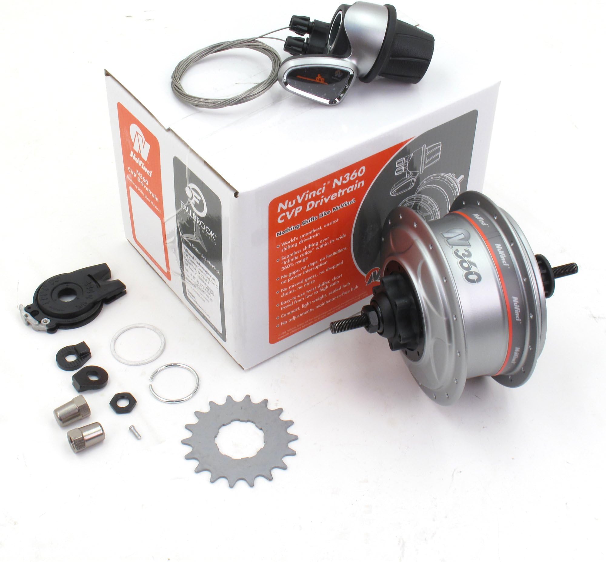 NuVinci N360 Internal Gear Bicycle Rear Bike Hub Silver 36 H 6-Bolt Disc Brake