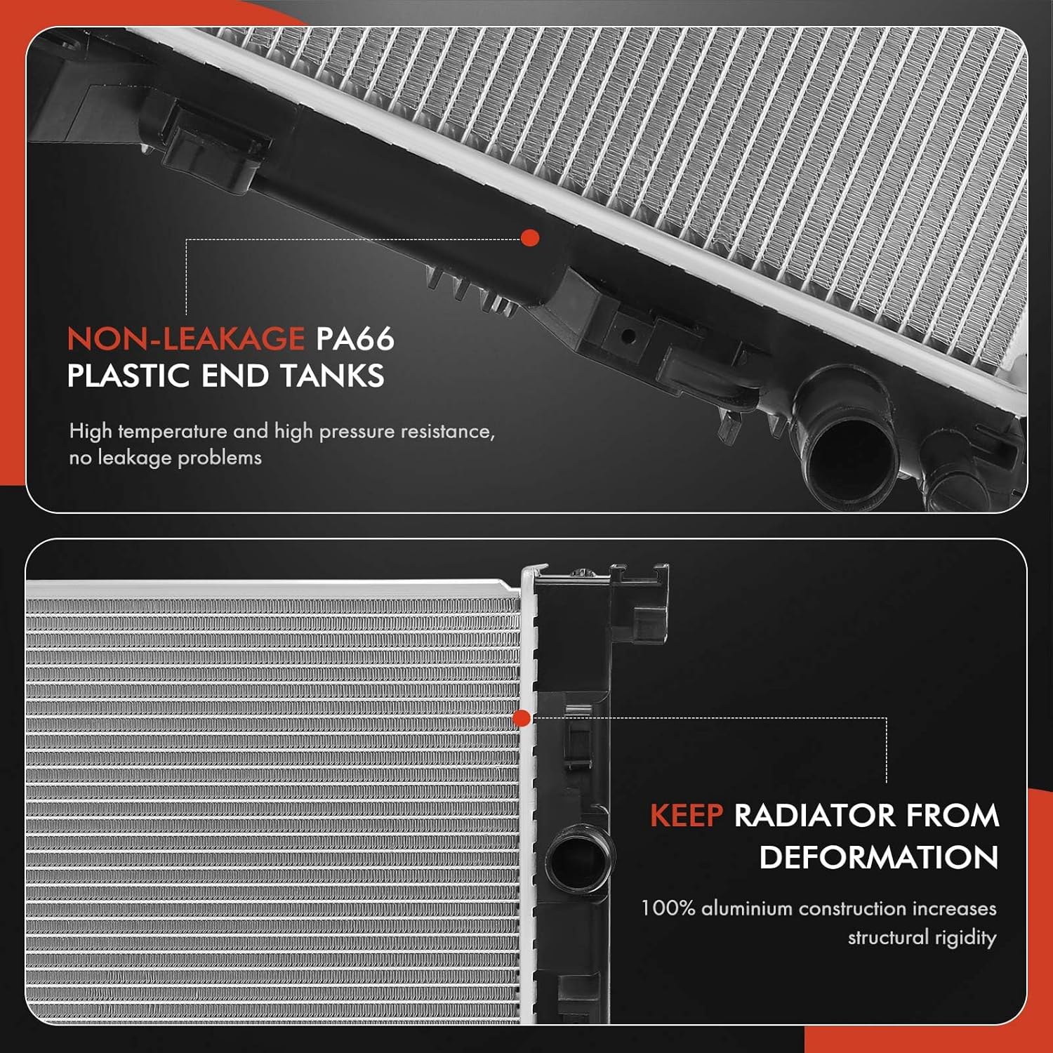 A-Premium Engine Coolant Radiator Assembly Compatible with Nissan Versa 2020-2023, Kicks 2018-2023, 1.6L