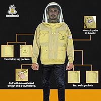 Vista 2 de 3-Layer Ventilated Mesh Bee Jacket for Men & Women with Veils Sting-Proof Beekeeping Jacket with Leather Gloves & Bag
