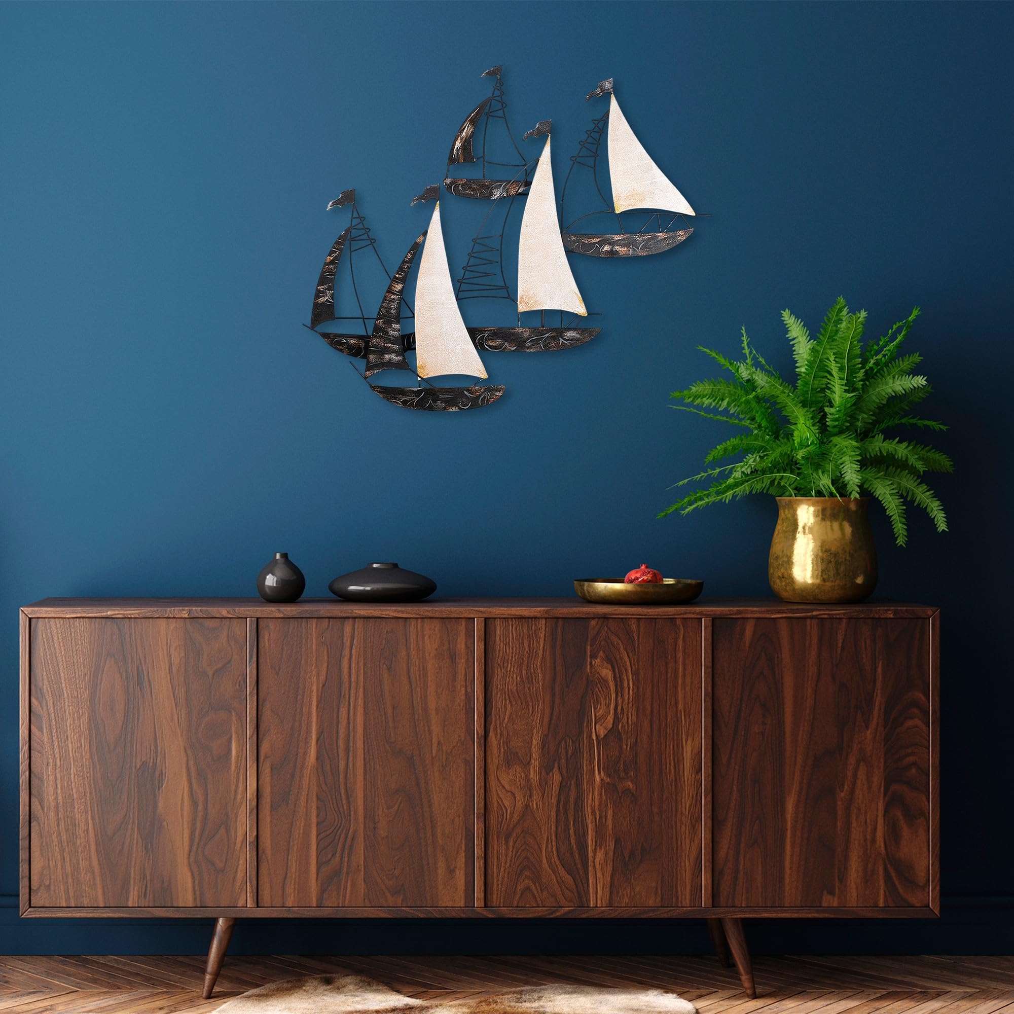 Décoration murale métal Hanah Home grand format pour salon contemporain