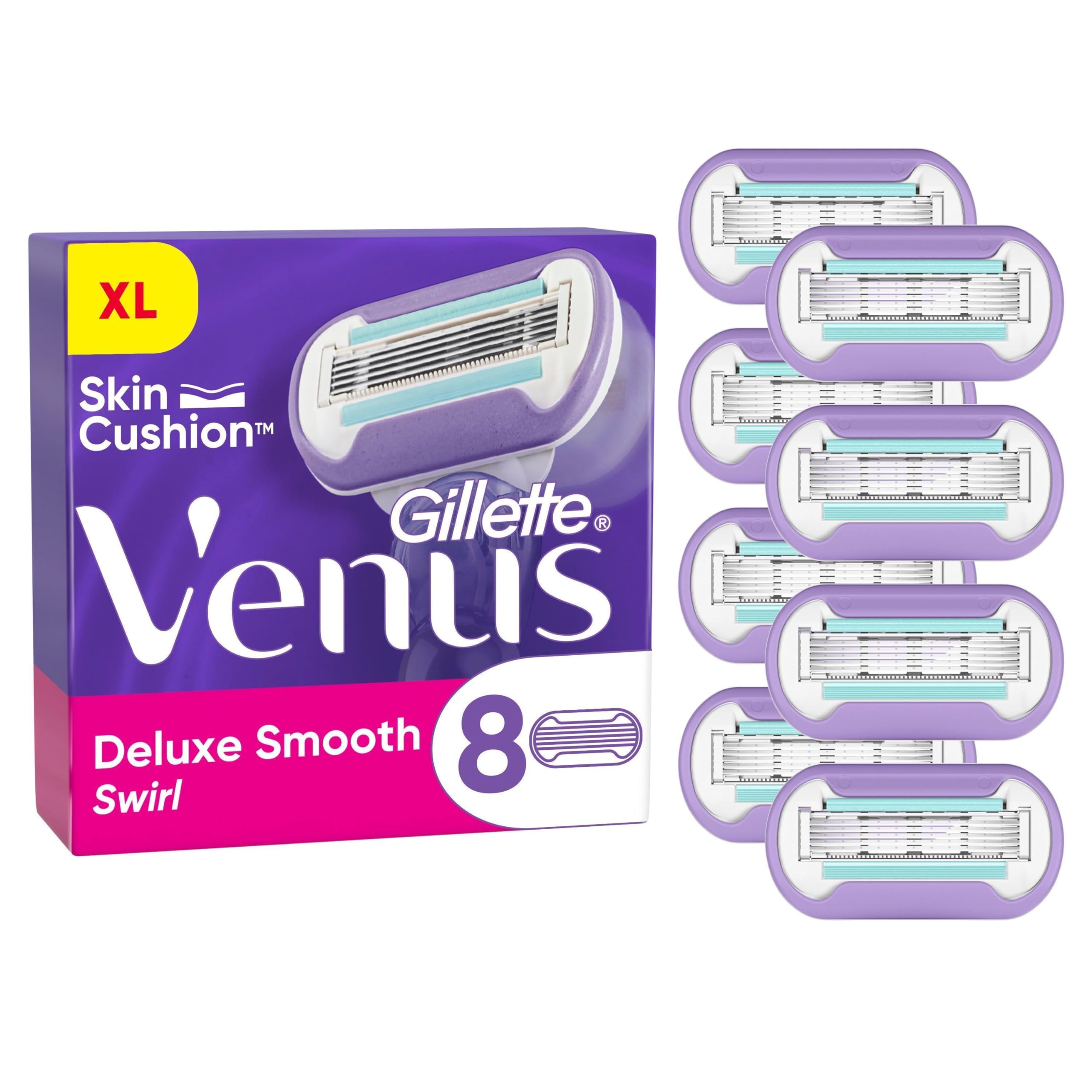 Gillette Venus Deluxe Smooth Swirl Damen-Rasierklingen – 8 Ersatzklingen