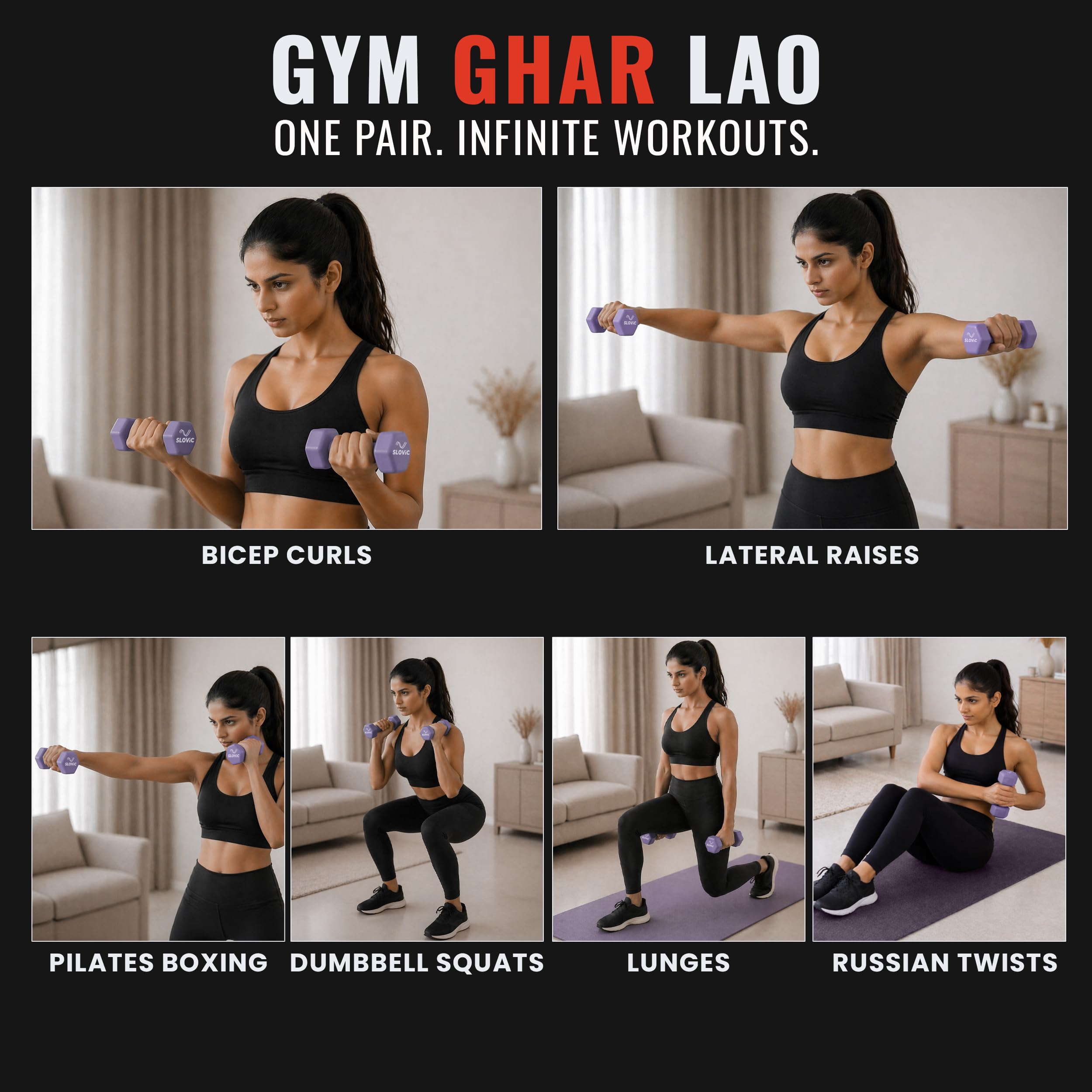 Slovic Dumbbell Set - Home Workout Weights -3