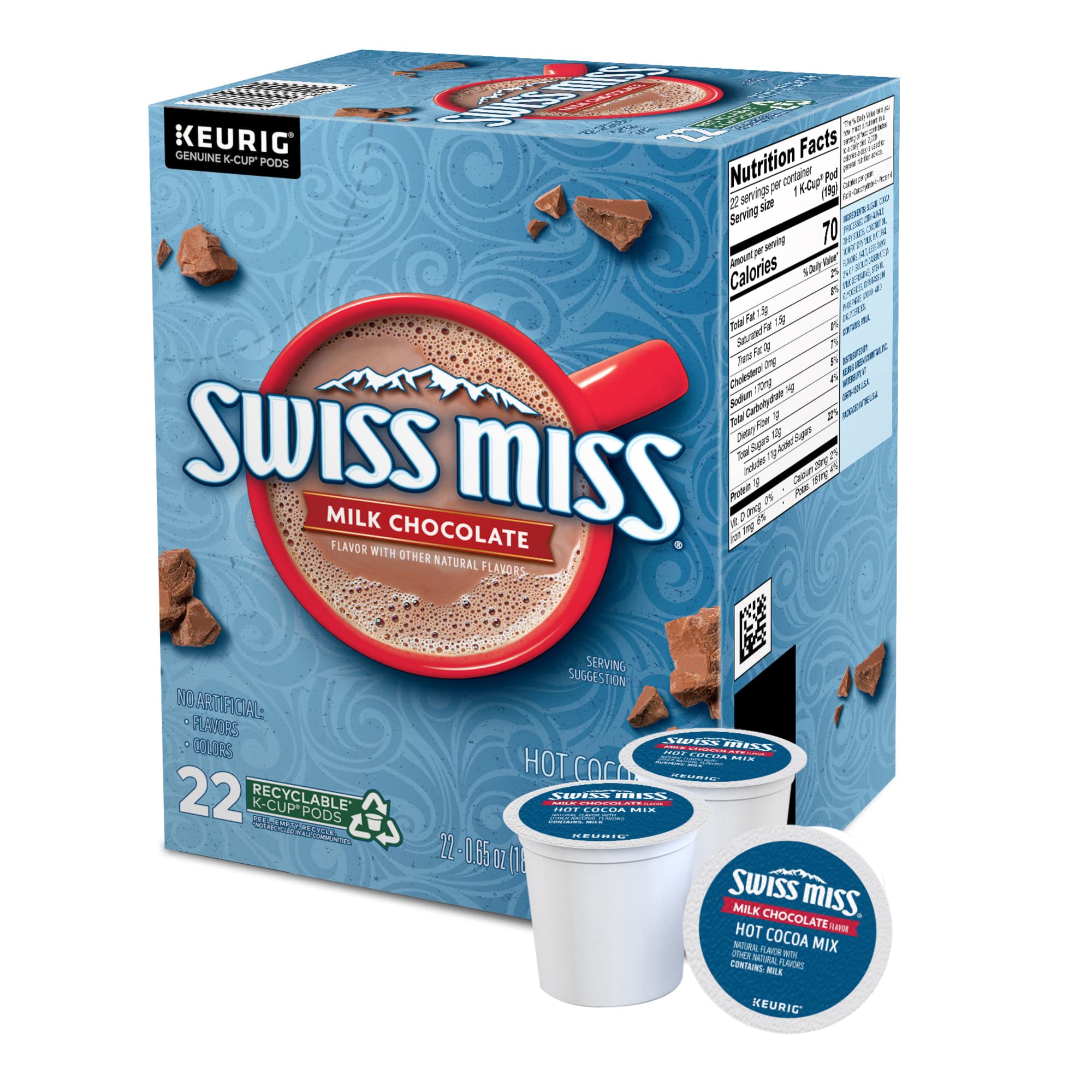 (BBD:4/13/25)Swiss Miss Hot Cocoa Single-Serve K-Cup®, 0.65 Oz, Box of 22