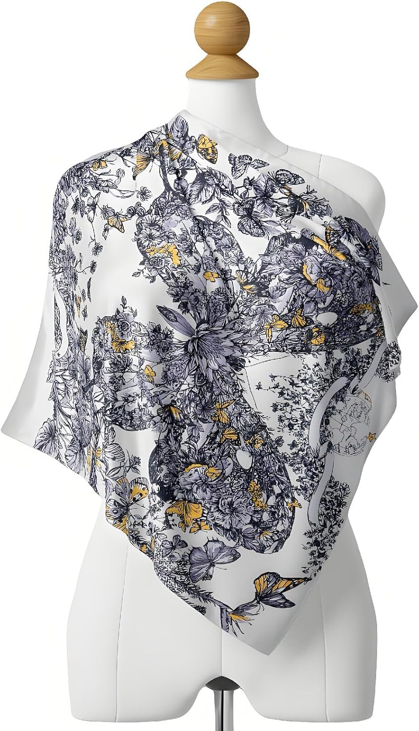 35x35 Square Scarf Women Silk Like Light Scarves Headscarf Handkerchief Bandanas Neckerchief Wrapping Hankies - Image 2