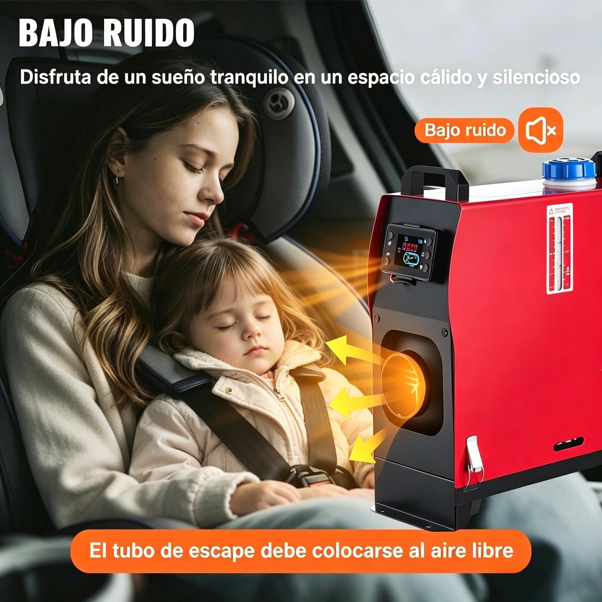 Calentador de Aire Diesel 12V 5KW Portátil Calentador de Combustible Calefacción Estacionaria Calentador Diesel Aire Calentador de Estacionamiento Control Remoto con Interruptor LCD