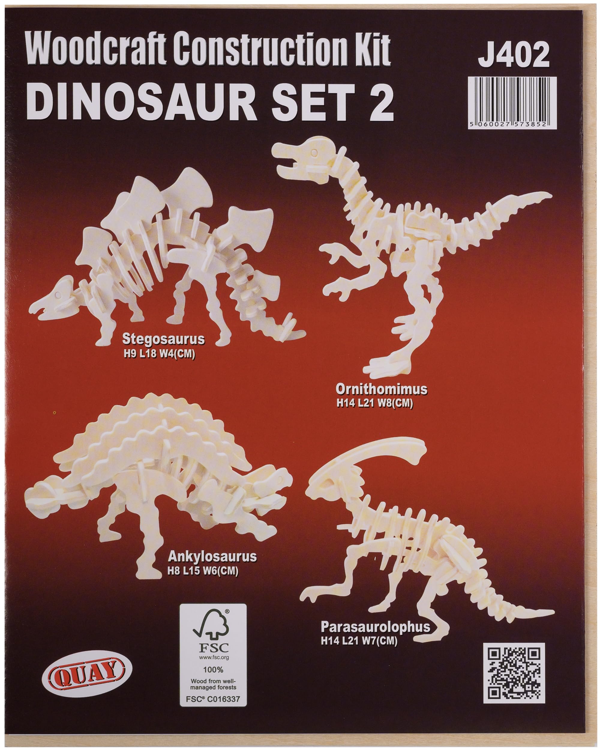 Amazon.com: Dinosaur Set 2 - QUAY Woodcraft Construction Kit FSC
