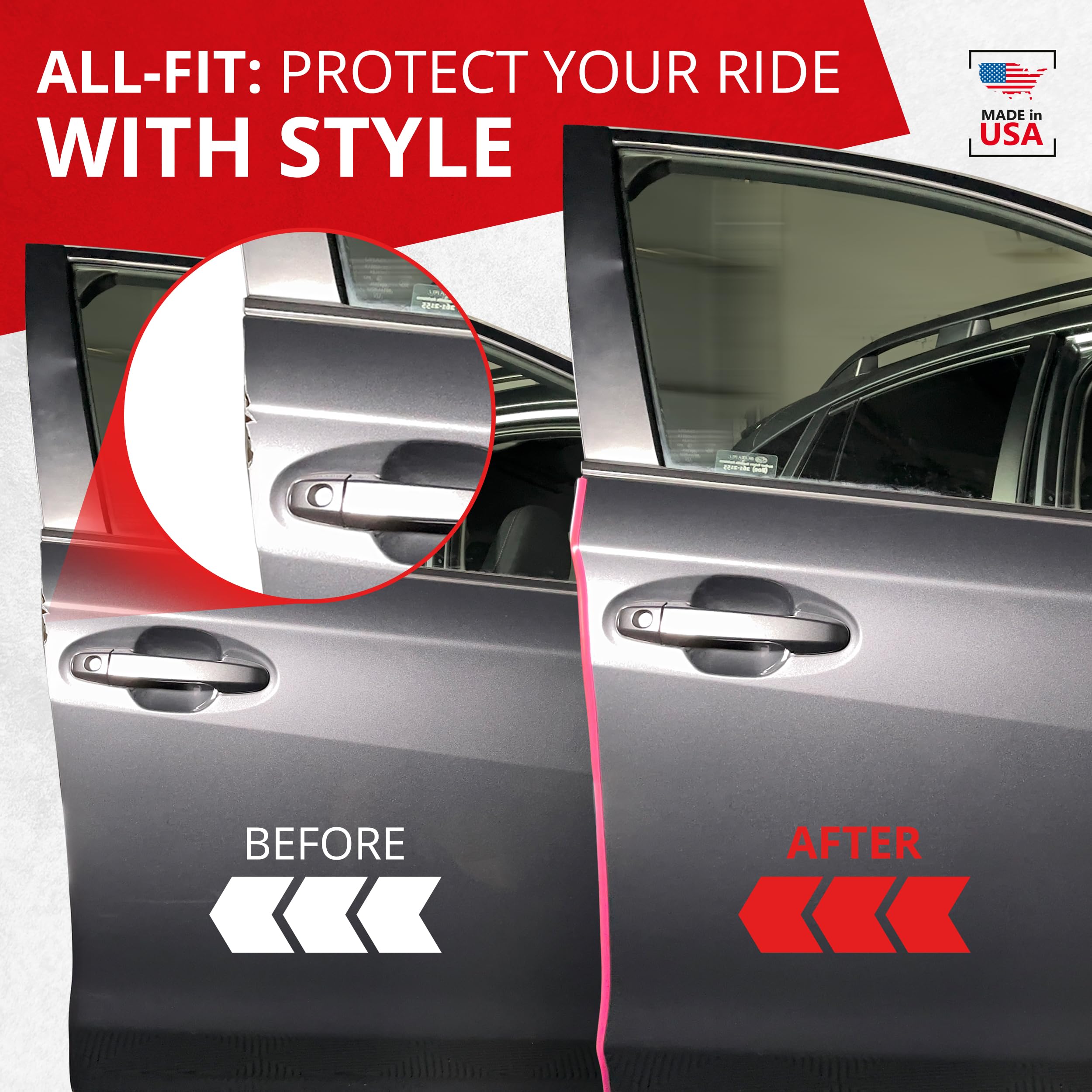 All-Fit Automotive Car Door Edge Protector Universal DIY Edge Trim to Prevent Scratches Dings Flexible Adhesive Molding Trim — view 2