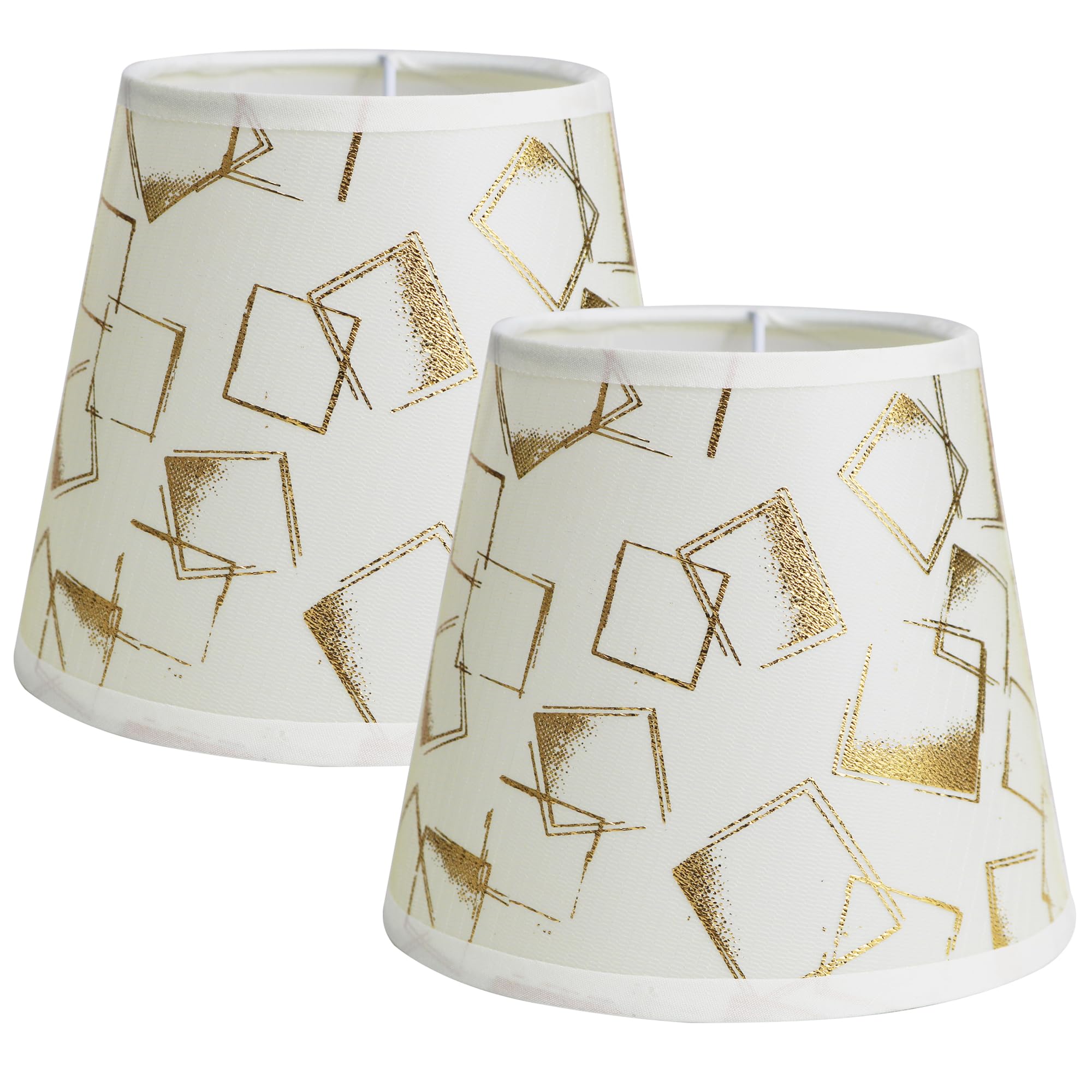 Sinta Gold 2 Pack 15Cm Lamp Shade Floral Fabric Small Light Shade For E14/E27 Chandelier Upright Wall Lamp Small Table Lampshade Candle Light Lampshade,