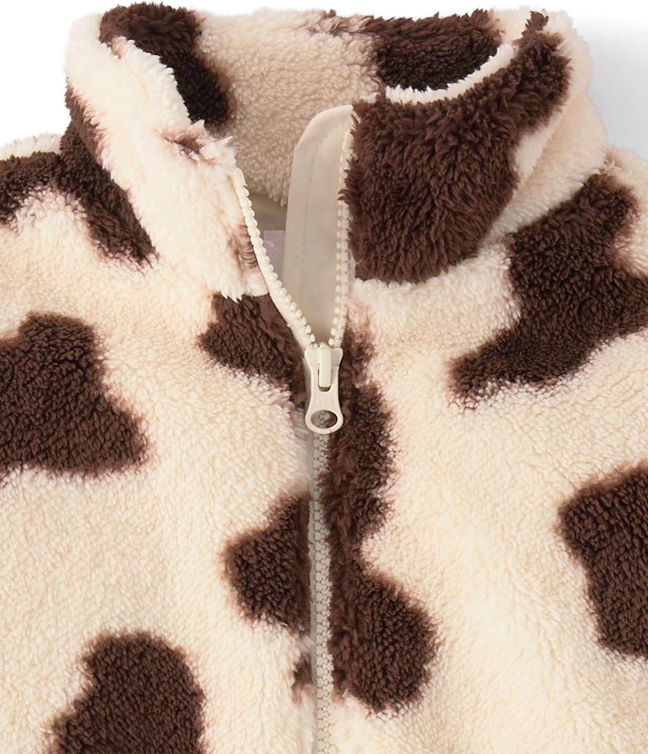The Children's Place Girls' Long Sleeve Print Sherpa Zip Front