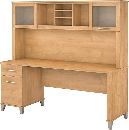 Miniatura 12 de Bush Home Somerset - Escritorio de oficina de 72 W con cajones y gabinete en gris ceniza Gris ceniza,hansen cherry,Cereza moca,Platino/Gris,Gris