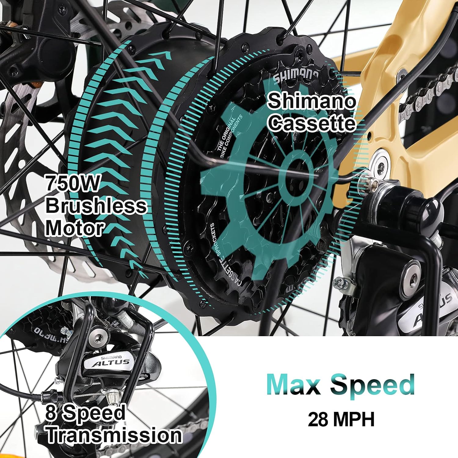 Buy W Wallke X3 Pro Electric Bike For Adult 26 Inch Fat Tire Ebikes Foldable 48v Lithium Battery E Bike 750w Mountain Snow Beach Electric Bicycle Dual Shock Absorbers 8 Speed Online In