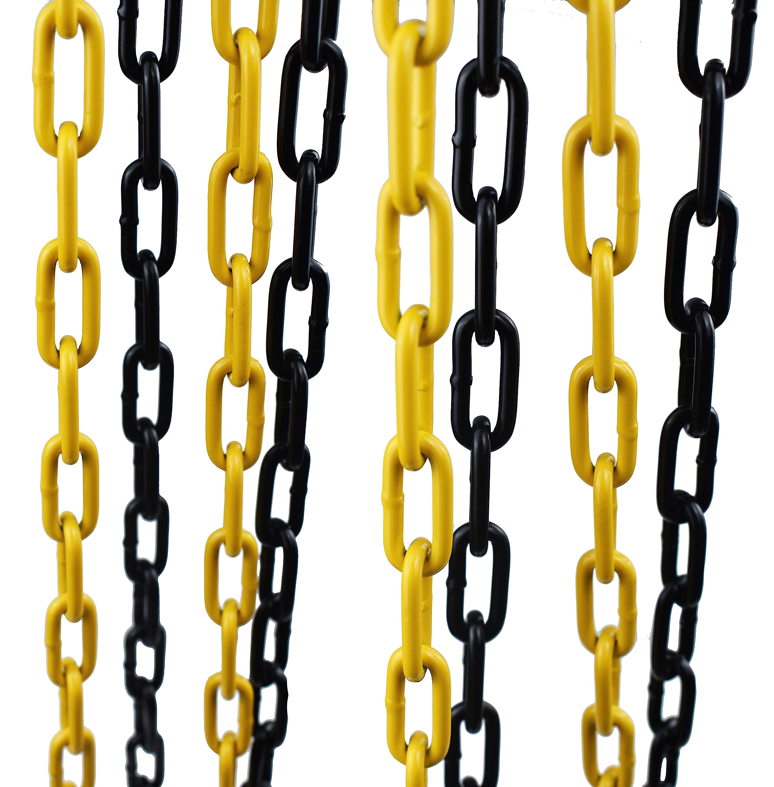 Metal Barrier Chain – Two-Tone Black/Yellow – Warning Chain 5 Metres Barrier 4 mm 2 Carabiners – Robust Stable – Garage Access Parking Barrier Used