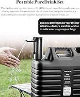Vista 4 de Portable 5 Gallon Water Jug with Automatic Touch Control Pump,Truly No Leakage Water Container with Spigot,Type-C Rechargeable Black Water Pump Gear