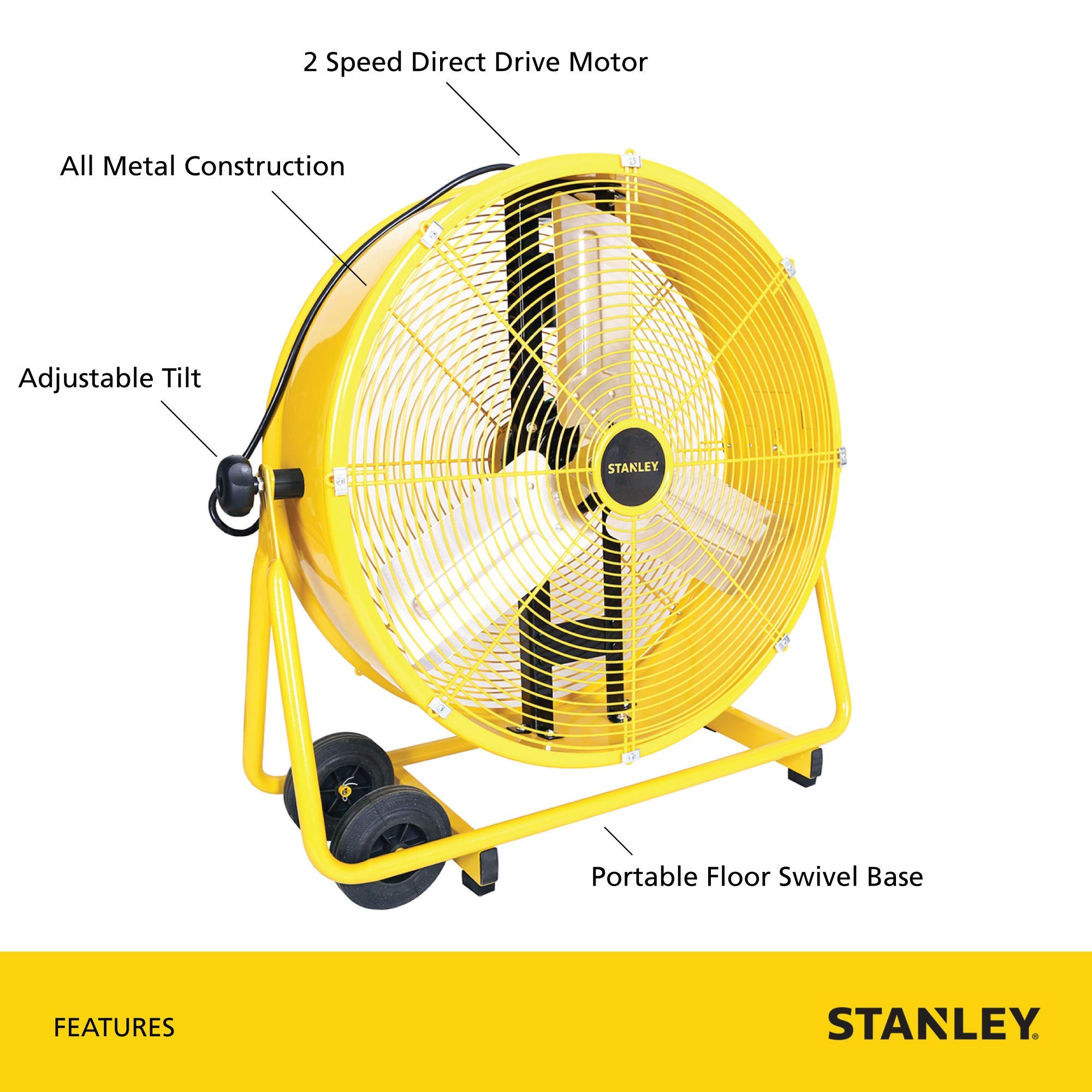 Amazon.com: STANLEY 24 Inch Industrial High Velocity Drum Fan for