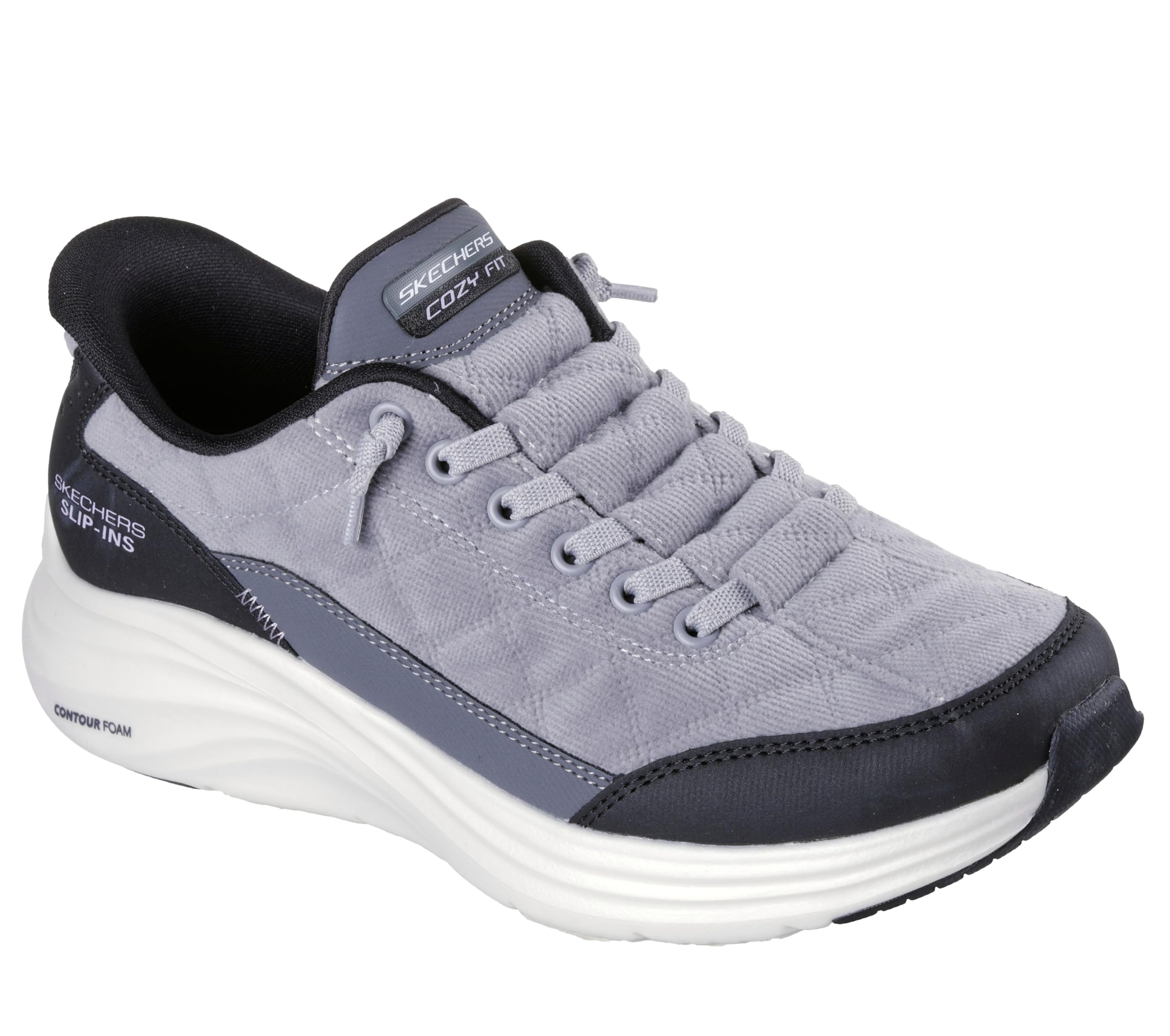 Skechers Womens Contour Foam Luxe Comfort Cozy Fit Hands Free Slip-ins