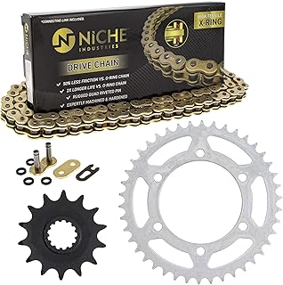 NICHE Drive Sprocket Chain Combo for Kawasaki Ninja 300 EX300 Z300 Front 14 Rear 42 Tooth 520V-X X-Ring 106 Links