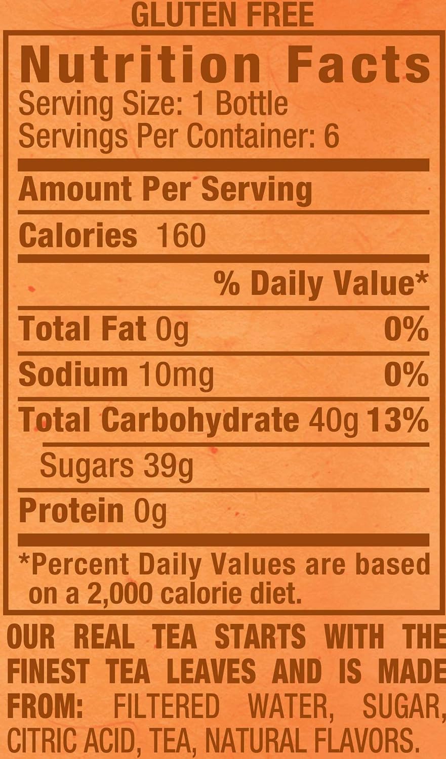 Snapple Peach Tea, 16 fl oz glass bottles, 6 count