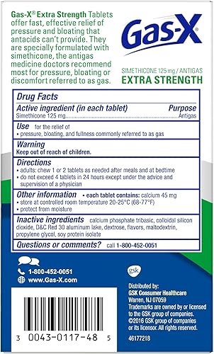 Miniatura 8 de Gas-X Tabletas masticables de alivio de gases extra fuertes con simeticona 125 mg, cereza - 48 unidades