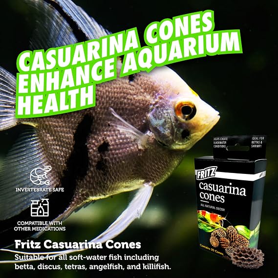 Fritz Aquatics Betta Botanicals for Betta and Community Fish Aquariums (Casuarina Cones - 20ct)