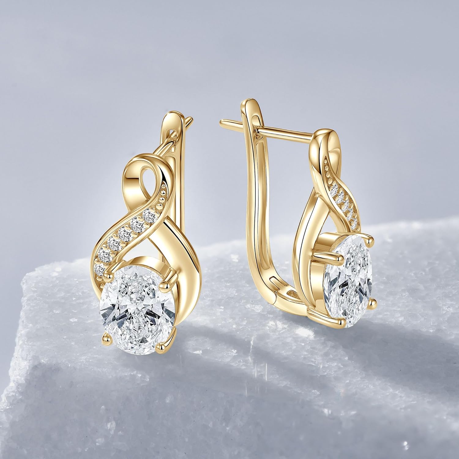 2CT Infinity Moissanite Hoop Earrings for Women, D Color VVS1 925 Sterling Silver Infinity Earrings for Mom Wife Birthday Jewerly Gifts - Image 7