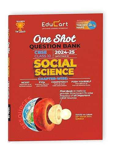 Educart CBSE Class 10 SOCIAL SCIENCE One Shot Question Bank 2024-25 (Exclusively covers new pattern Qs of 05/09/2024 CBSE Sample Paper)