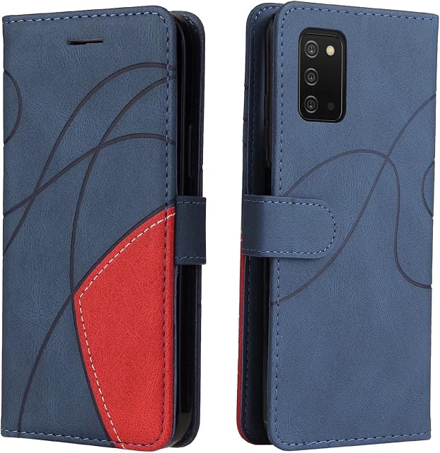 Dfjhure Samsung Galaxy A04S Case Samsung A13 5G Phone Case Premium Flip Wallet Phone Case Cover Shockproof PU Leather Silicone Bumper Business Phone Case for Samsung Galaxy A04S/A13 5G- Blue