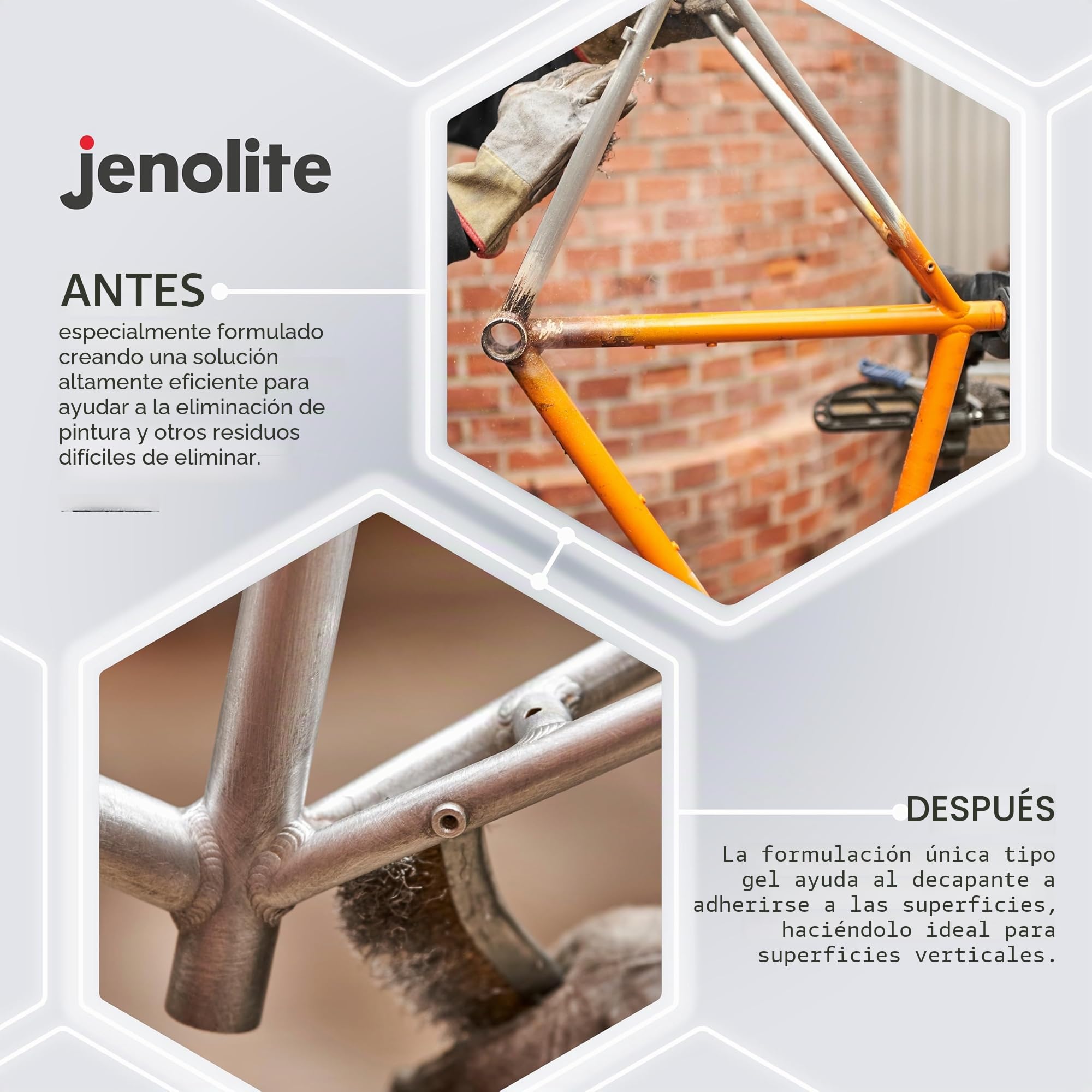 JENOLITE Industrial Strength Decapante de Pintura en Aerosol | Fórmula de gel antigoteo | 3 x 400 ml | Removedor de pintura y decapante de barniz | Metal, madera, ladrillo, hormigón