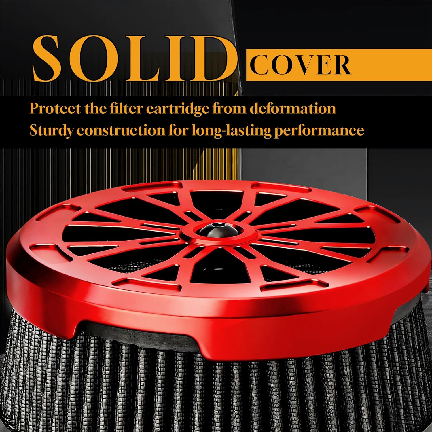 High Flow Air Filter Cleaner Kit Intake Cover for Harley M8 2018-up Softail Fat Bob Boy Street Bob Heritage Classic 2017-up Touring Street Road King Glide Trike for Milwaukee-Eight Engine, Red