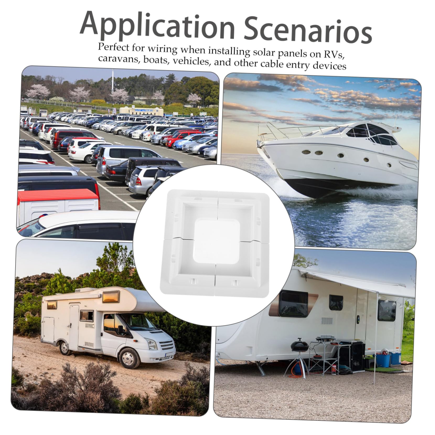 Staffa di Supporto per Pannello Solare per Camper 4 Pezzi Abs Bianco | Installazione senza Foratura, Supporto per Tetti Piani, Flusso D'aria Ottimale, Set da 4 Pezzi