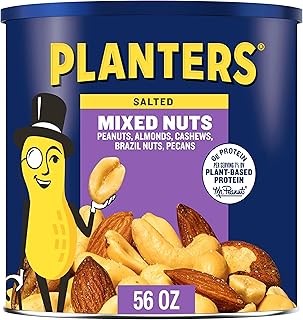 PLANTERS Salted Mixed Nuts, Peanuts, Almonds, Cashews, Brazil Nuts and P...