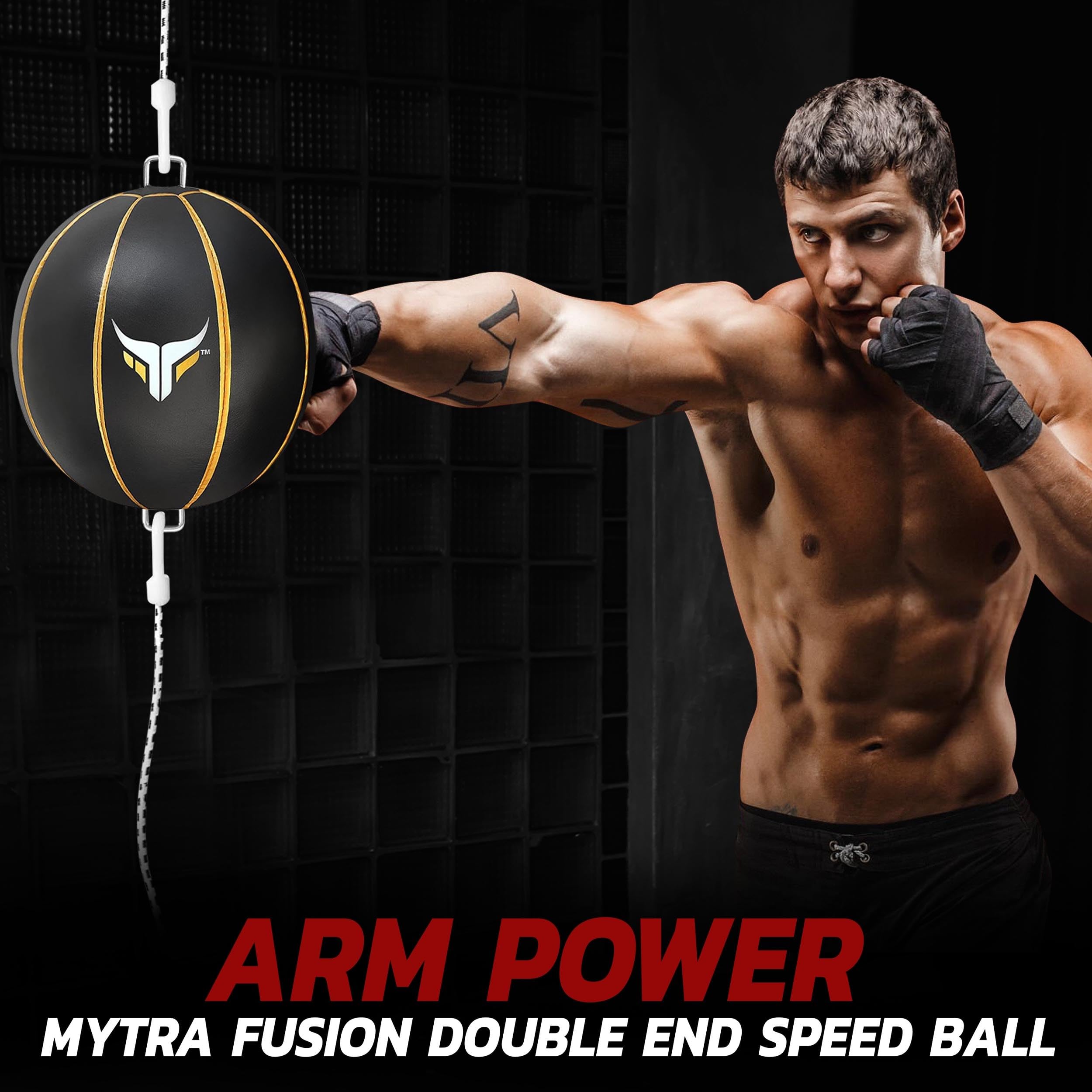 Mytra Fusion Double End Speed - Sacca in vera pelle MMA Training Punching Boxing Speed Ball