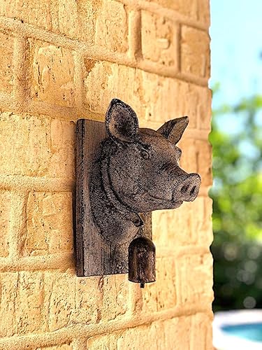 Miniatura 3 de STC World Escultura decorativa de pared pequeña con cabeza de cerdo, decoración de granja, granja, granja, vida campestre, arte de pared colgante de