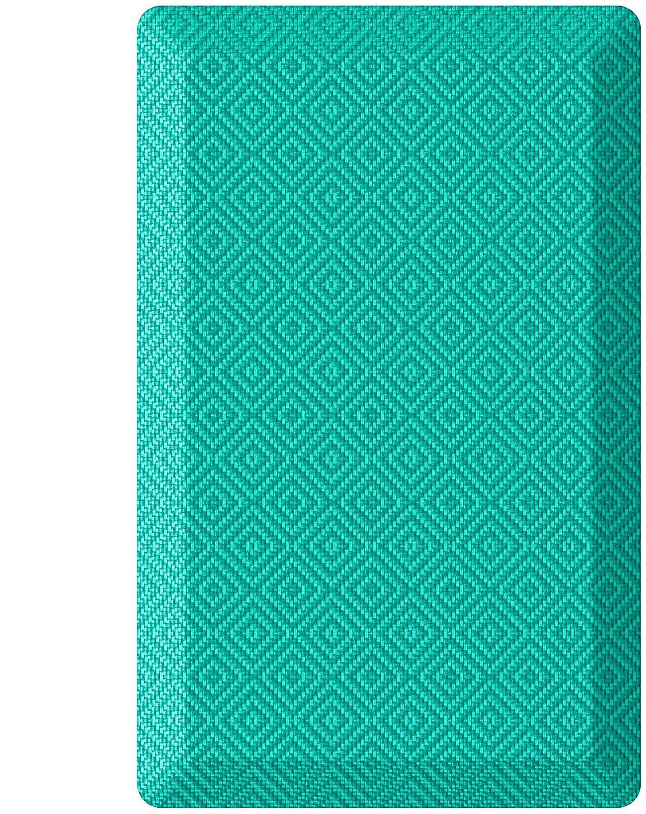 Ophanie Kitchen Mats for Floor,Teal Color,20" L x 32" W x 0.8" Th