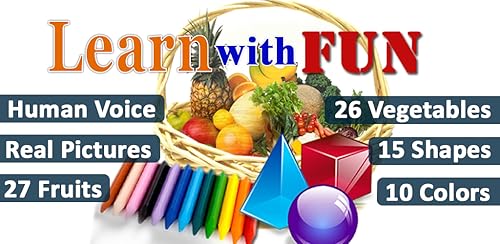 Kids Learn With fun: Fruits , Vegetables, Shapes, Colours