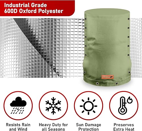 Vista 13 de Redford Supply Co. Cubierta aislante redonda para tanque de presión fría (5 °F), 3 vías redondas, 8 pulgadas de diámetro x 12 pulgadas de alto