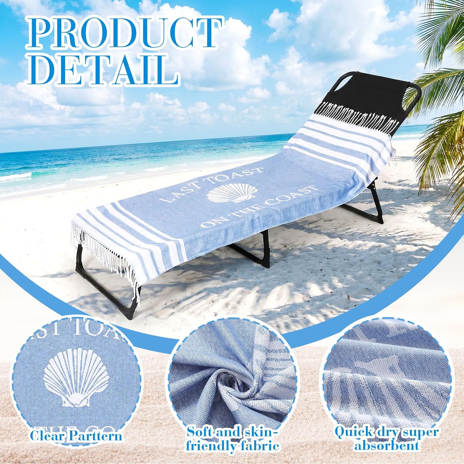 Peryiter 6 Pcs Last Toast on the Coast Tassel Bachelorette Beach Towels image 3