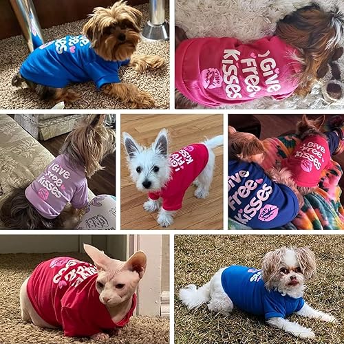 Miniatura 2 de PETCARE Paquete de 3 camisas para perros pequeños, ropa para cachorros, camisetas de algodón suave de manga corta para perros pequeños, niñas,