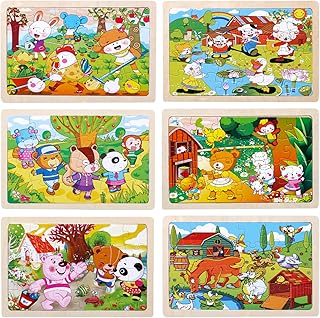 Comprar ComPDCVD Madera para NiƱos de 6Ć24 Piezas Puzzle Animales Puzzles Infantiles 3 4 5 6 aƱos Juguetes Montessori Rompecabeza, Juego Regalos de CumpleaƱos Navidad para NiƱos y NiƱas Juego Educativo